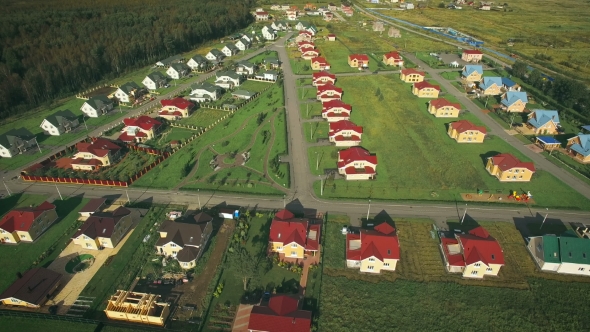 Aerial View Of Cottage Village