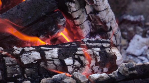 Fire In Fireplace.  alt