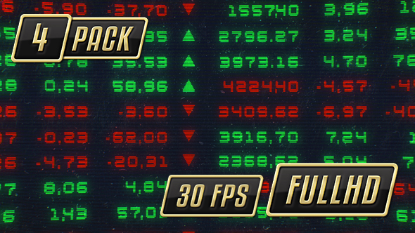Stock Market Screen Trade Numbers Pack