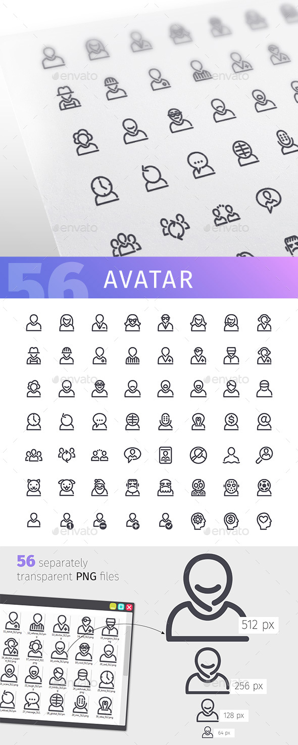 Avatar Line Icons Set