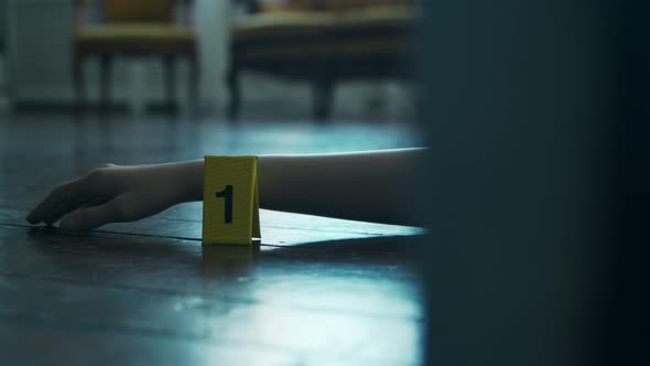 Closeup of a Crime Scene in a Deceased Person's Home.