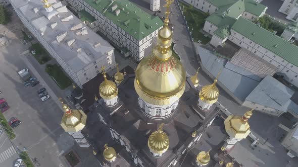 Aerial of Pochaev Monastery in Pochaiv