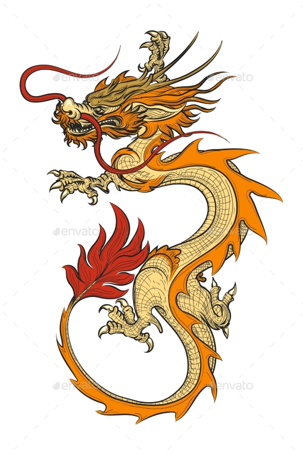 Asian Dragon Vector Illustration