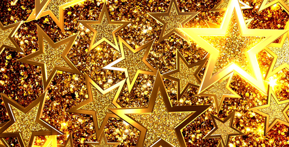 Gold Glitter Stars 