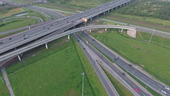 Aerial View on Modern Road Junction