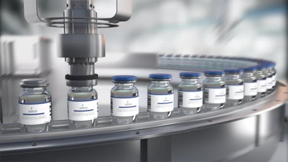 Coronavirus Vaccine Mass Production in Laboratory.