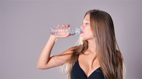 Drinking Water in Studio