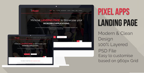 App Landing Page PSD