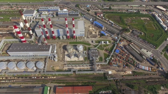 Aerial View Of Huge Industrial Area
