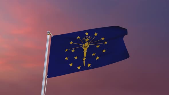 Flag Of Indiana Waving 4k