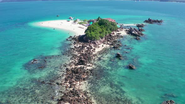 Aerial View of Koh Khai Nuai the Cat Island in Phuket Thailand