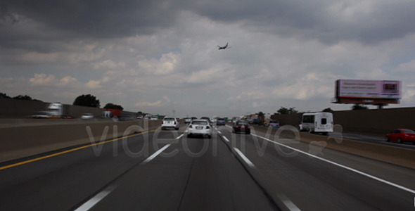 Highway With Airplane Full HD
