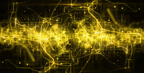 Lines Technology Yellow Background