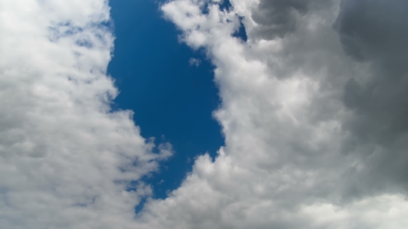 Clouds Moving In The Blue Sky