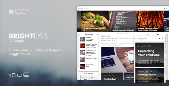 BrightEyes: A Non-Cluttered, Responsive Magazine Theme for Blogger