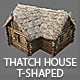 Wooden Thatch House T-Shaped - 3DOcean Item for Sale