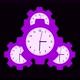 Purple Color Gear Icon Clock Isolated On Black Background - VideoHive Item for Sale