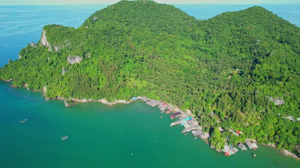 Fishing village at Ban Ao Kram. Tropical sea at Chumphon, Thailand