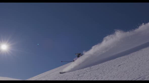 Downhill Skier Steep Run