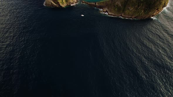 Breathtaking Island in Rippling Sea