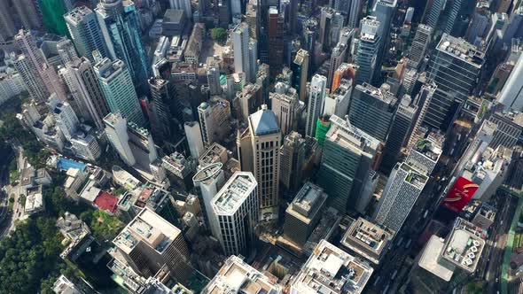 Hong Kong business office tower from top