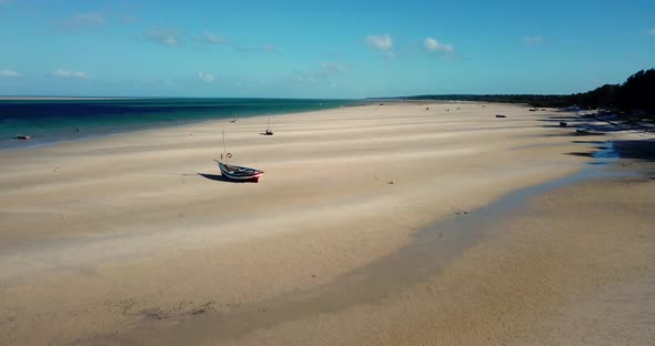 Fishing boats on the beach of Vilanculos, Mozambique