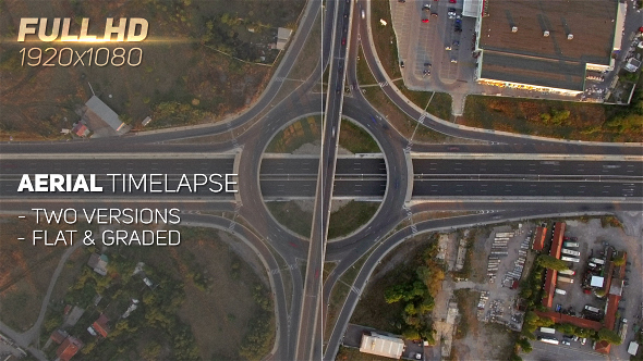 Highway Roundabout Traffic From Above