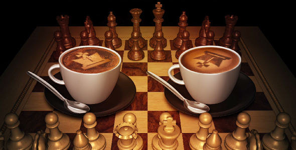 Chess Cafe Play Table and Cappuccino Cups alt