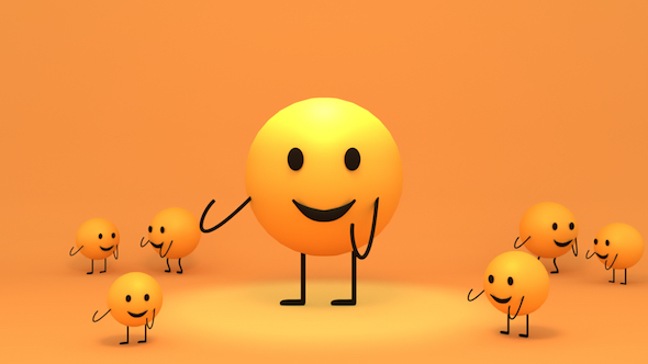 3D Toon Yellow Emoji Dance