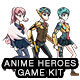 2D Anime Super Heroes Kit 2 of 4 w sprites, backgrounds & more - GraphicRiver Item for Sale