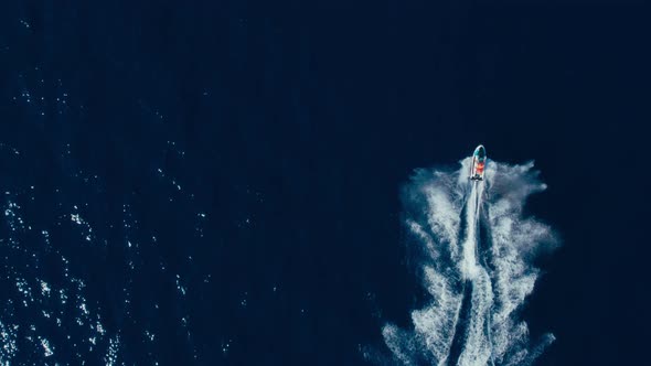 Aerial Drone Shot of Jet Ski