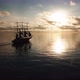 Tall Ship. Sailboat. Silhouette. Open sea. Ocean. Travel. Freedom. Aerial 4k. - VideoHive Item for Sale