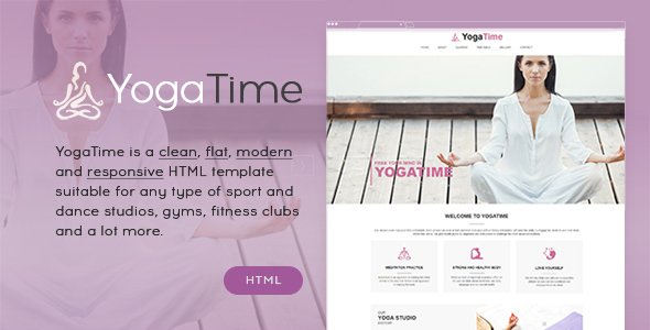 YogaTime - Sport, Fitness and Yoga Onepage HTML Template