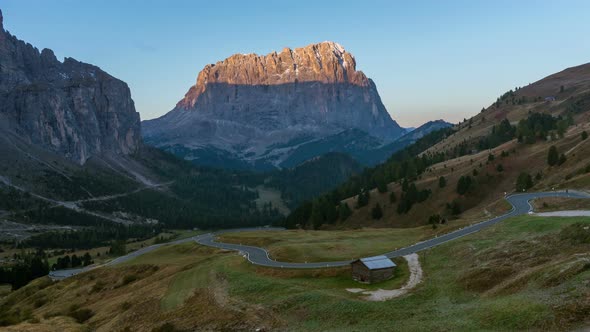 Sunrise Time Lapse of Dolomites Italy Landscape