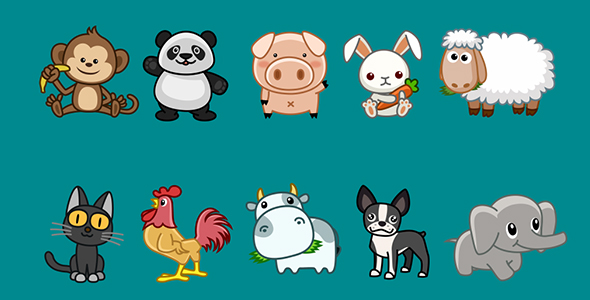 Cartoon Animals Animation Pack 1