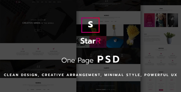 StarR - One Page PSD Website