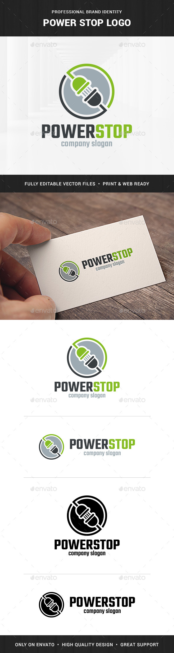 Power Stop Logo Template
