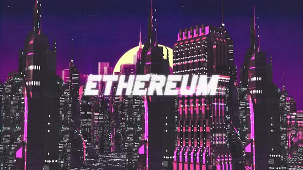 Retro Cyber City Background Ethereum