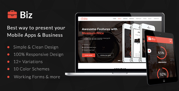 Biz - Business Landing Page HTML5 Template