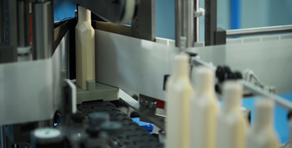 Plastic Bottles On A Production Line