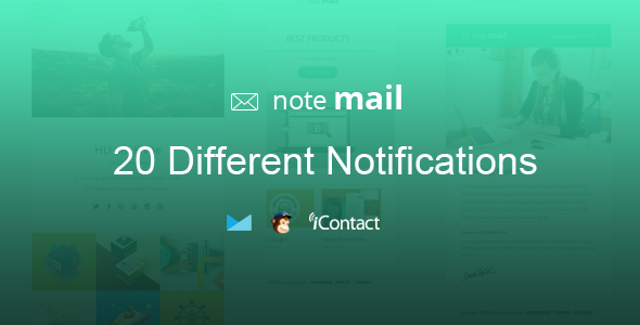 Note Mail - 20 Unique Responsive Email set + Online Access