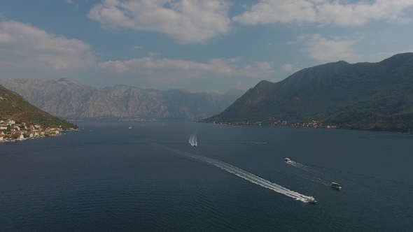 Aerial View Regatta Of Sailing Boats