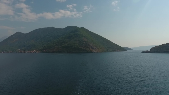 Aerial View Regatta Of Sailing Boats In The Boka Bay