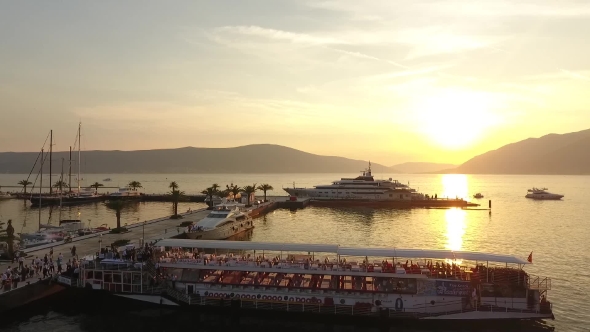 Montenegro Aerial View Regatta In Sunset