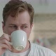 Close Up Man Drinking Coffee - VideoHive Item for Sale
