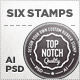 Set of Six Rubber Stamps - GraphicRiver Item for Sale