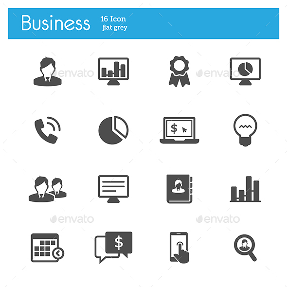 Business Icons Vector Flat Set