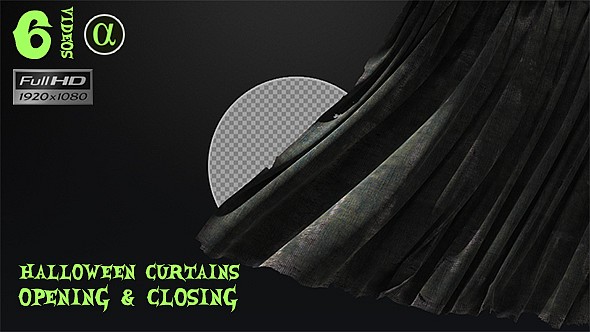 3D Halloween Curtains Ver.2 - 6 Pack alt