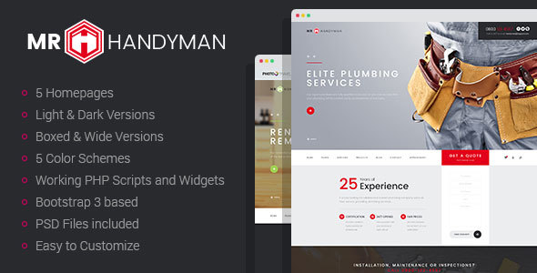 Mr.Handyman - Plumber & Roofing HTML template