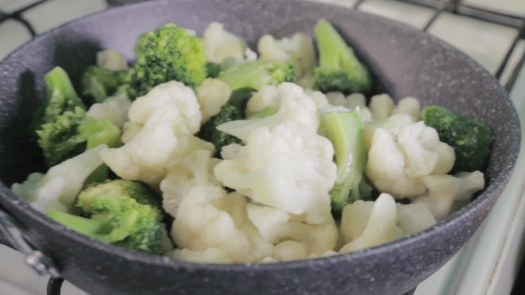 Mixture Of Vegetables Of Broccoli And Cauliflower
